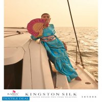 Rajtex Kingston Silk Wholesale Pure Satin Nylon Two Tone Weaving Sarees