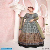 Alfaaz Kimaya Wholesale Designer Digital Print With Embroidery Concept Gown With Dupatta