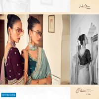 Maha Veera Vaidehi Wholesale Gold Georgette Blouse Work Sarees