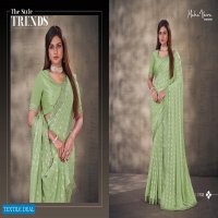 Maha Veera Sheesha Wholesale Gold Georgette Fabrics Ethnic Sarees