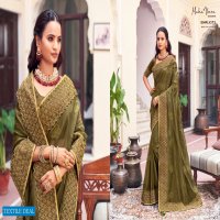 Maha Veera Meera Wholesale Gold Georgette Heavy Border Work Ethnic Sarees