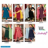 Blue Hill Butterfly Wholesale Anarkali Cut With Pant And Dupatta Catalogue