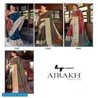AJRAKH SILK BY LT FASHION LINEN SILK WITH CONTRAST BLOUSE COLLECTION
