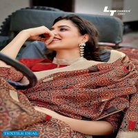 AJRAKH SILK BY LT FASHION LINEN SILK WITH CONTRAST BLOUSE COLLECTION