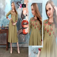 ALANKAR VOL 2 BY FASHION TALK RAYON EMBROIDERY GOOD LOOKING KURTI CATALOGUE