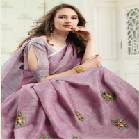 AMYRA VOL 2 BY SANGAM PRINTS LINEN COTTON WITH EMBROIDERY SAREE COLLECTIONS