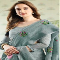 AMYRA VOL 2 BY SANGAM PRINTS LINEN COTTON WITH EMBROIDERY SAREE COLLECTIONS