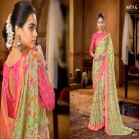 ANTRA INAYAT COLORFUL PRINTED CHIFFON SARIS ONLINE SHOPING IN INDIA