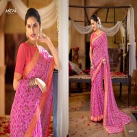 ANTRA INAYAT COLORFUL PRINTED CHIFFON SARIS ONLINE SHOPING IN INDIA