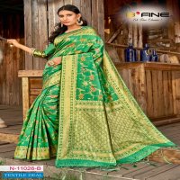 B FINE LAUNCH ART OF ZARI CLASSY LOOK BANARASI SILK DESIGNER SAREE