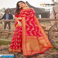 B FINE LAUNCH ART OF ZARI CLASSY LOOK BANARASI SILK DESIGNER SAREE