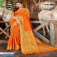 B FINE LAUNCH ART OF ZARI CLASSY LOOK BANARASI SILK DESIGNER SAREE