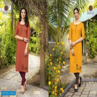 BAANVI SAMEERA VOL 5 RAYON SLUB DAILY WEAR KURTI CATALOGS
