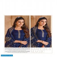 BANWERY PRESENT PANKH RAYON GOLD PRINTED LONG GOWN WITH DUPATTA