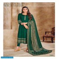 BANWERY PRESENT PANKH RAYON GOLD PRINTED LONG GOWN WITH DUPATTA