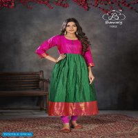 Banwery Purvaa Wholesale Heavy Silk Gown Kurtis Catalogs