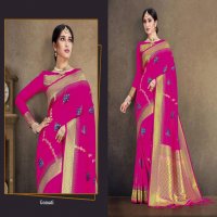 CHANDERI SAREE LAUNCH GEHNA TRADITIONAL WEAR SILK HEAVY LOOK SAREE WHOLESALER