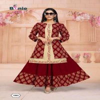 CHAVI 2 BY BONIE HEAVY RAYON KURTI WITH SKIRT CATALOG COLLECTION WHOLESALER