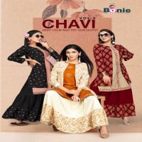 CHAVI 2 BY BONIE HEAVY RAYON KURTI WITH SKIRT CATALOG COLLECTION WHOLESALER