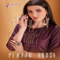 DEHLIZ TRENDZ PLAZZO HOUSE SILK EMBROIDERY LONG TOP AND PALAZZO