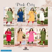 Fiesta Pink City Wholesale Long Kurtis