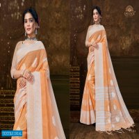 Ishika Lucknowi Linen Wholesale Linen Work Sarees