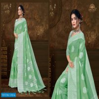 Ishika Lucknowi Linen Wholesale Linen Work Sarees