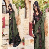JULIET CHIFFON IVORY BY VIPUL FASHION FASHIONABLE BLACK CHIFFON SAREE CATALOGS EXPORTER