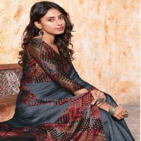 JULIET CHIFFON IVORY BY VIPUL FASHION FASHIONABLE BLACK CHIFFON SAREE CATALOGS EXPORTER