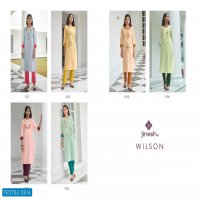Jinesh Wilson Wholesale Cotton Strip Kurti With Pant Catalog