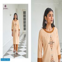 Jinesh Wilson Wholesale Cotton Strip Kurti With Pant Catalog