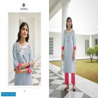 Jinesh Wilson Wholesale Cotton Strip Kurti With Pant Catalog