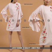K4U EMBROIDERY DRESS WESTERN STYLE GEORGETTE FABRIC TUNIC COLLECTION