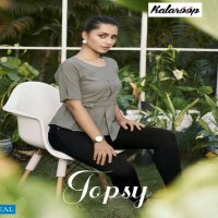 KALAROOP LAUNCH TOPSY GEORGETTE GIRLS SHORT JEANS TOPS