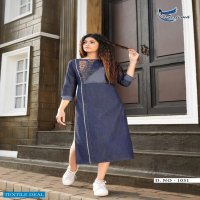 KUMB PREMIER BY SERIEMA PURE COTTON DENIM DESIGNER KURTIS