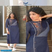 KUMB PREMIER BY SERIEMA PURE COTTON DENIM DESIGNER KURTIS