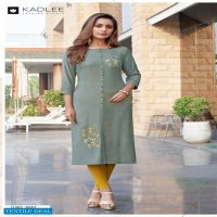 Kadlee Zoya Wholesale Two Tone Reyon Work Kurtis
