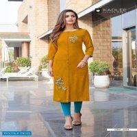 Kadlee Zoya Wholesale Two Tone Reyon Work Kurtis