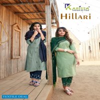 Karissa Hillari Wholesale Reyon Work Kurti With Bottom And Dupatta