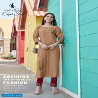 LADIES FLAVOUR COPPER STONE VOL 2 DESIGNER TOP WITH BOTTOM COLLECTION