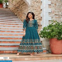 LADIES FLAVOUR RANGREZA LONG GOWN STYLE KURTIS LATEST COLLECTION ONLINE SHOP