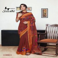 LT FASHION PRESENT SAARTHI LINEN COTTON CASUAL WEAR SAREE DEALER IN SURAT