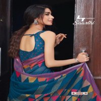 LT FASHION PRESENT SAARTHI LINEN COTTON CASUAL WEAR SAREE DEALER IN SURAT