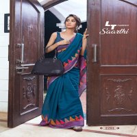 LT FASHION PRESENT SAARTHI LINEN COTTON CASUAL WEAR SAREE DEALER IN SURAT