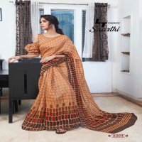 LT FASHION PRESENT SAARTHI LINEN COTTON CASUAL WEAR SAREE DEALER IN SURAT