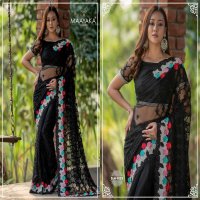 MAAYAKA SAREE BRIDAL WEAR WEDDING NET WITH EMBROIDERY SAREE DESIGNS