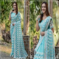 MAAYAKA SAREE BRIDAL WEAR WEDDING NET WITH EMBROIDERY SAREE DESIGNS