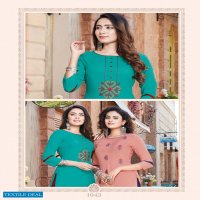 MANAS FAB LAUNCH ANISHKA VOL 6 RAYON EMBROIDERY WORK KURTI WITH BOTTOM CATALOGS