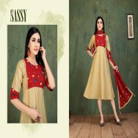PATANG VOL 13 BY KINTI RAYON NEW STYLE KURTI WITH STROLL SUPPLIER