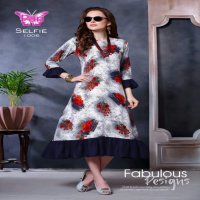 Pari Selfie Wholesale Reyon Print Kurtis